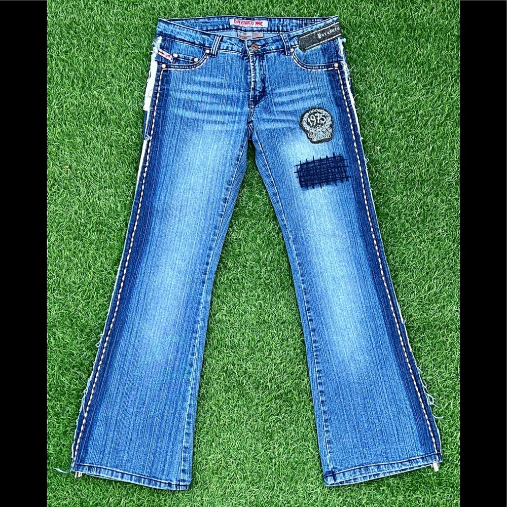 Parasuco Vintage 90’s low-rise bootcut flare jeans patches Size 29